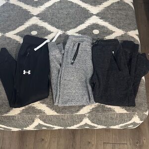 Under Armour Kids Sweatpants - Black, Light Gray, Dark Gray
